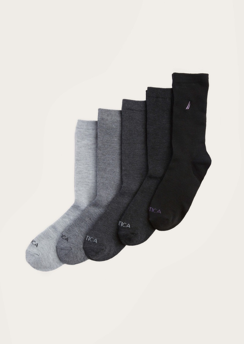 Nautica Womens Crew Dress Socks, 5-Pack