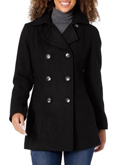 Nautica womens Nautica Women's Double Breasted Peacoat With Removable Hood Pea Coat   US