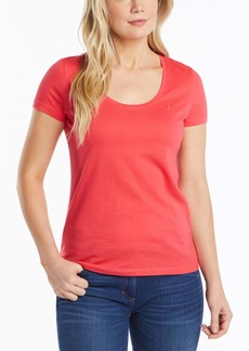 Nautica womens Easy Comfort Scoop Neck Supersoft 100% Cotton Solid T-shirt T Shirt   US
