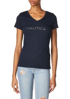 Nautica Women's Easy Comfort Supersoft 100% Cotton Classic Logo T-Shirt
