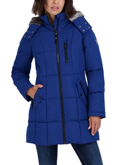 Nautica Women's Heavyweight Puffer Jacket with Faux Fur Lined Hood