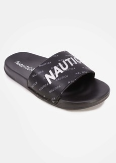 Nautica Womens Logo Embellished Slide Sandal