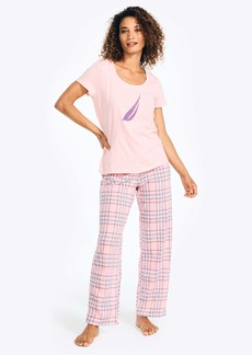 Nautica Womens Printed Pajama Pant Set
