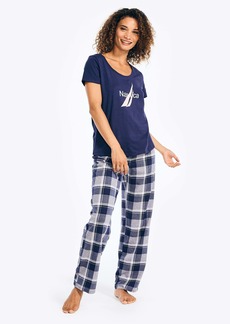 Nautica Womens Printed Pajama Pant Set