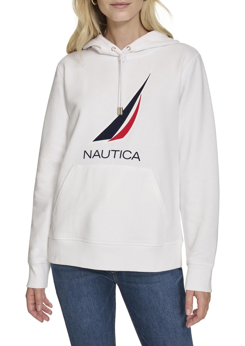 Nautica Women's Pullover Logo Hoodie Sweatshirt