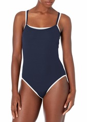 Nautica Women's Ribbed Double Layer Classic One Piece Swimsuit
