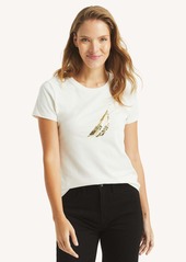 Nautica Womens Sequin Logo Graphic T-Shirt