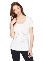 Nautica Women's Short Sleeve Graphic T-Shirt Bright White VZ