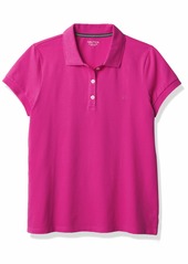 Nautica Women's Short Sleeve Stretch Solid Polo Shirt