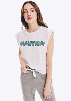 Nautica Womens Sleeveless Logo T-Shirt