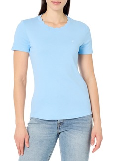 Nautica Women's Solid Short Sleeve Crew Neckline T-Shirt