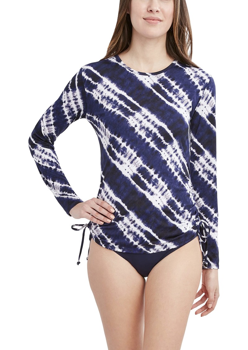 Nautica Women's Standard Long Sleeve Rashguard UPF 30+ UV Sun Protection Swim Shirt