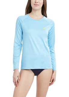 Nautica Women's Standard Long Sleeve Rashguard UPF 30+ UV Sun Protection Swim Shirt