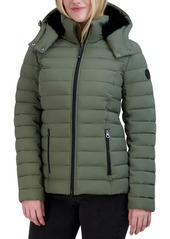Nautica Women's Stretch Faux-Fur-Hooded Packable Puffer Coat - Sage