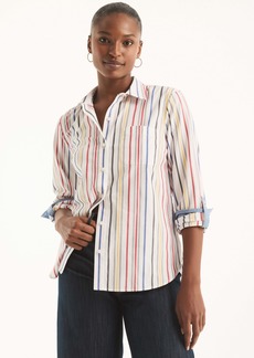 Nautica Womens Striped Button-Down Shirt