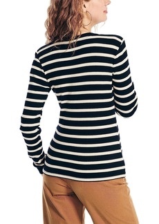 Nautica Women's Striped Long-Sleeve Rib-Knit Top
