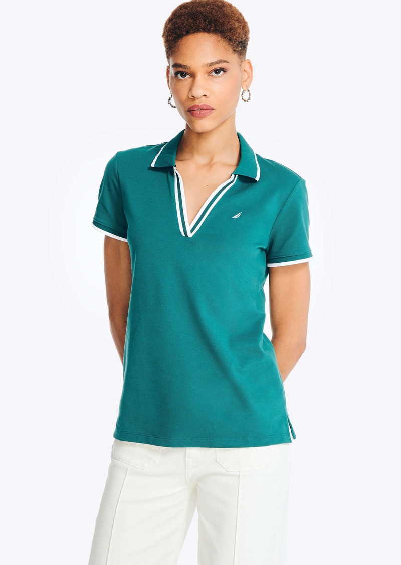 Nautica Womens Sustainably Crafted Deck Polo