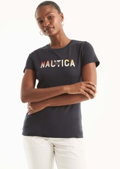 Nautica Womens Sustainably Crafted Foil Nautica 1983 Graphic T-Shirt