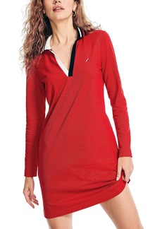 Nautica Women's Sustainably Crafted Long-Sleeve Polo Dress