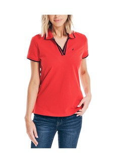 Nautica Women's Sustainably Crafted Ocean Split-Neck Polo