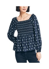 Nautica Women's Sustainably Crafted Printed Square-Neck Top