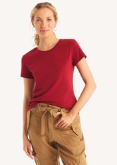 Nautica Womens Sustainably Crafted Solid Crewneck T-Shirt