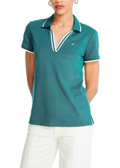 Nautica Women's Sustainably Crafted Split-Neck Ocean Polo