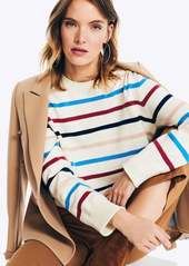 Nautica Womens Sustainably Crafted Striped Crewneck Sweater
