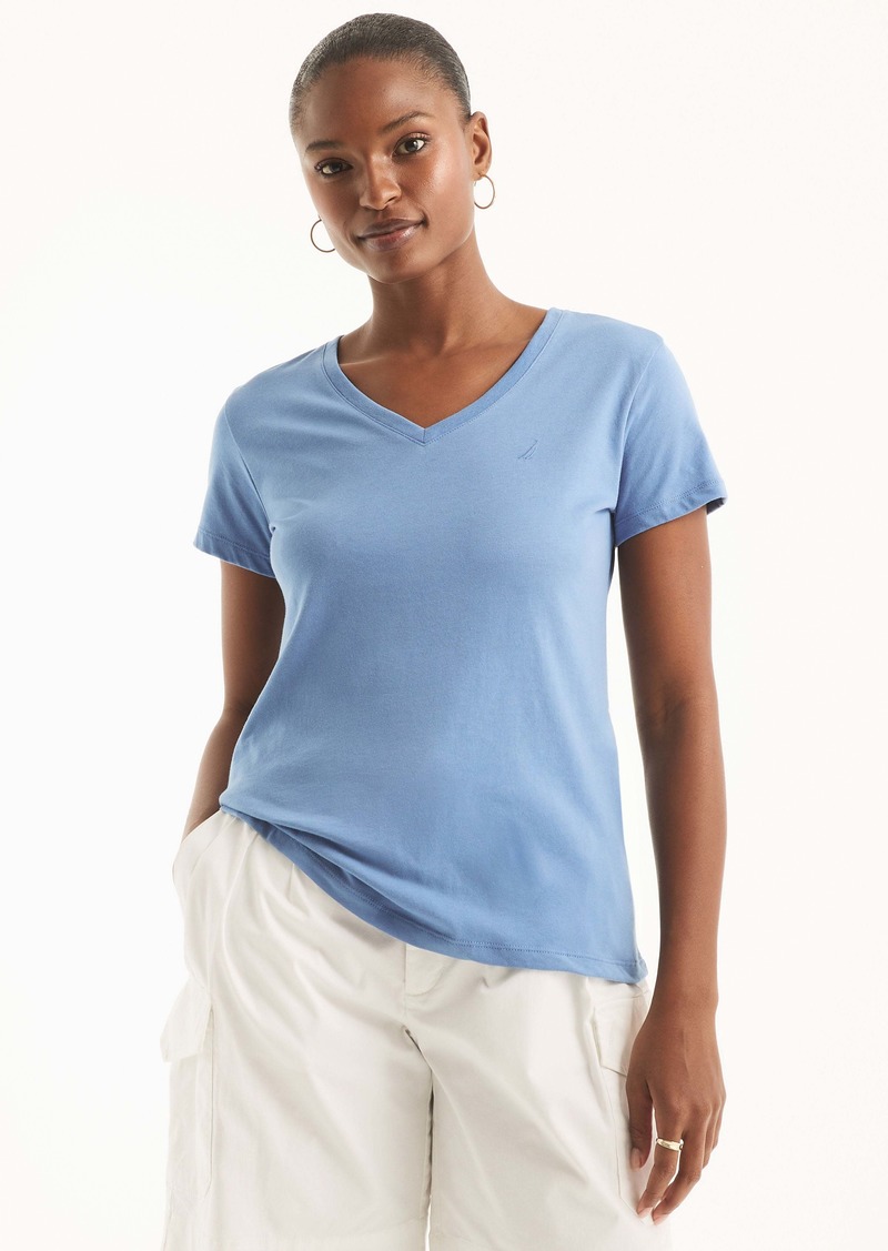 Nautica Womens Sustainably Crafted V-Neck T-Shirt