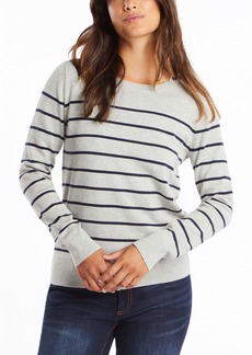 Nautica Women's Year-Round Long Sleeve 100% Cotton Striped Crewneck Sweater