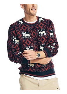 Nautica Reissue Mens Graphic Ribbed Trim Pullover Sweater
