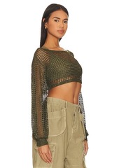 NBD Lex Sequin Cropped Sweater