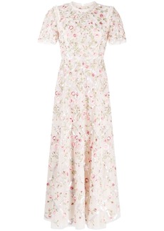 Needle & Thread Anthena floral-embroidered dress