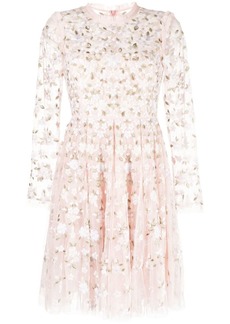 Needle & Thread floral-embroidered tulle dress