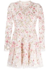 Needle & Thread floral-embroidery round-neck dress