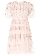 Needle & Thread floral-embroidery tiered ruffle dress