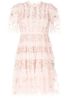 Needle & Thread floral-embroidery tiered ruffle dress