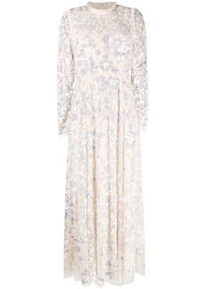 Needle & Thread floral-lace detail evening dress