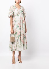 Needle & Thread Harlequin floral-print long-dress