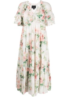 Needle & Thread Harlequin floral-print long-dress