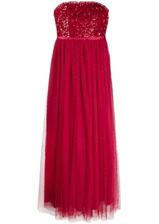 Needle & Thread sequin-bodice strapless gown
