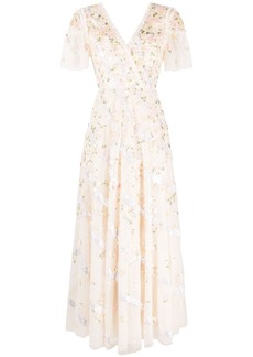 Needle & Thread sequin-embellished long flared dress