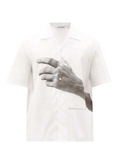 Neil Barrett The Other Hands-print cotton-poplin shirt