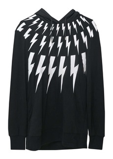 Neil Barrett Thunder Hoodie in Black Cotton