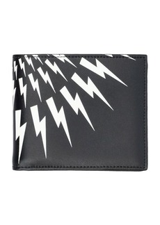 NEIL BARRETT Thunderbolt leather bifold wallet