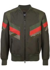 Neil Barrett panelled stripe bomber jacket