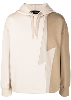 Neil Barrett Tri-colour Thunderbolt cotton hoodie