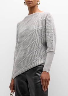 Neiman Marcus Cashmere Cable-Knit Dolman Sweater