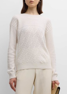 Neiman Marcus Cashmere Mixed Cable-Knit Sweater