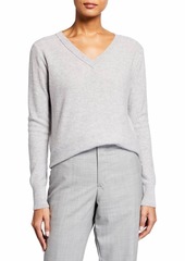 Neiman Marcus Cashmere Modern V-Neck Sweater
